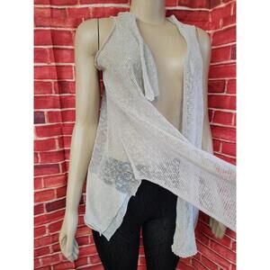 CREA CONCEPT RARE LINEN BLEND SLEEVELESS DRAPED VEST WOMEN'S  40/M NWT $348 #F